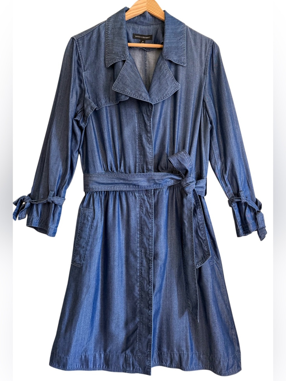 BANANA REPUBLIC 100% Tencel Preppy City Chic Business Casual Trench Dress Sz 10